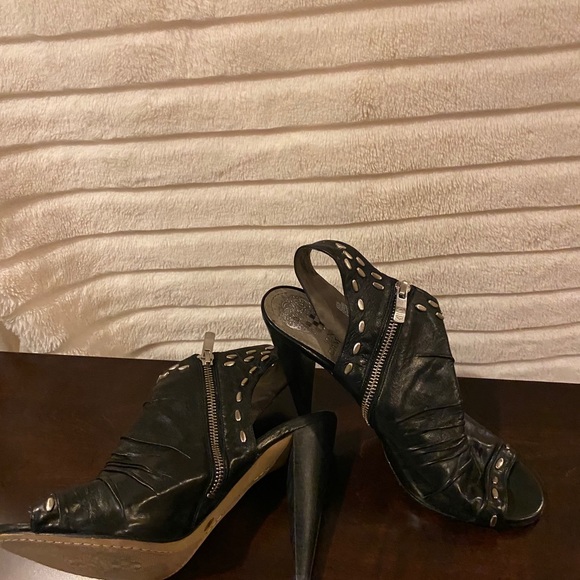 Vince Camuto Studded Peep Toe Booties - Picture 5 of 5